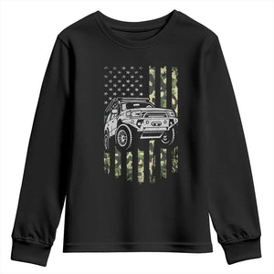 Camouflage American Flag UTV Side By Side SXS Off Road Car Youth Sweatshirt TS11 Black Print Your Wear