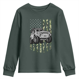 Camouflage American Flag UTV Side By Side SXS Off Road Car Youth Sweatshirt TS11 Dark Forest Green Print Your Wear