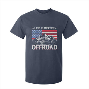 Life Is Better Off Road Car T Shirt For Kid American Flag Mountain Adventure TS11 Navy Print Your Wear