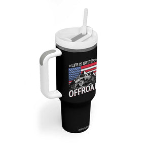Life Is Better Off Road Car Tumbler With Handle American Flag Mountain Adventure TS11 Print Your Wear