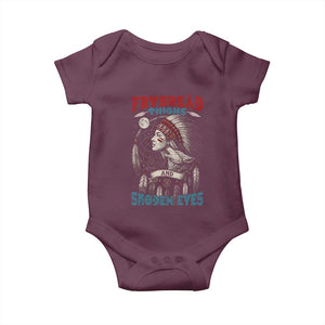 Native American Women Baby Onesie Frybread Thighs Skoden Eyes Dreamcatcher TS11 Maroon Print Your Wear