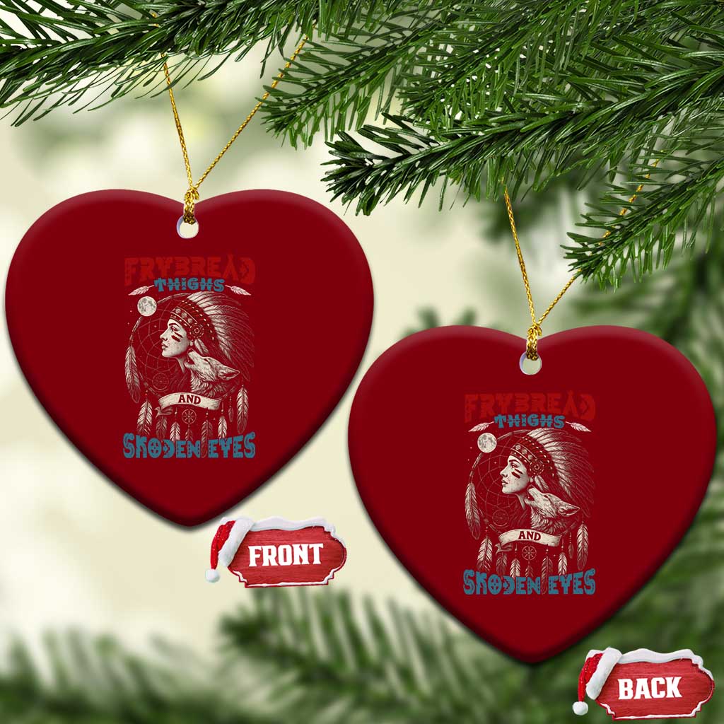 Native American Women Ceramic Ornament Frybread Thighs Skoden Eyes Dreamcatcher