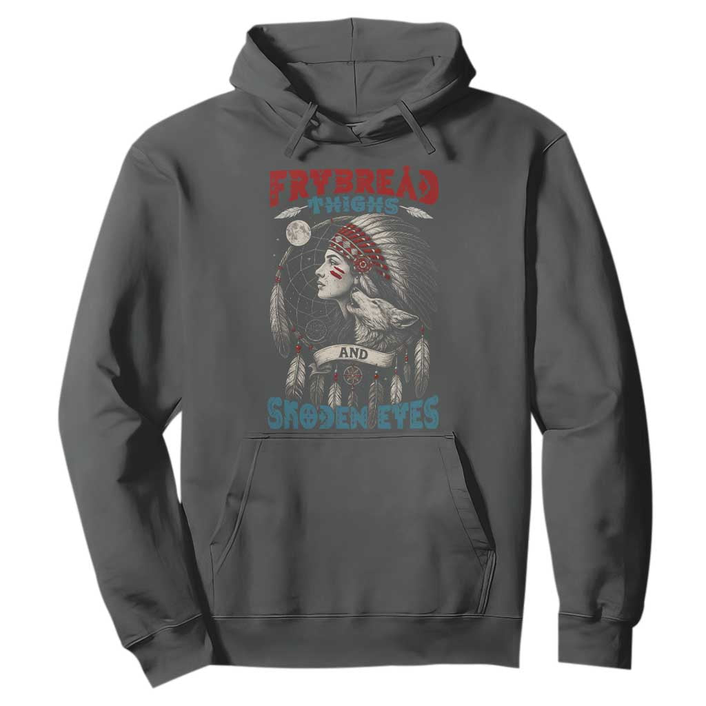 Native American Women Hoodie Frybread Thighs Skoden Eyes Dreamcatcher TS11 Dark Heather Print Your Wear