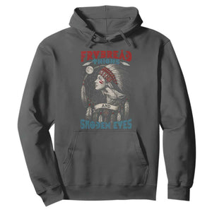 Native American Women Hoodie Frybread Thighs Skoden Eyes Dreamcatcher TS11 Dark Heather Print Your Wear