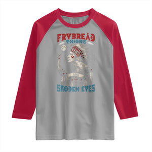 Native American Women Raglan Shirt Frybread Thighs Skoden Eyes Dreamcatcher TS11 Sport Gray Red Print Your Wear