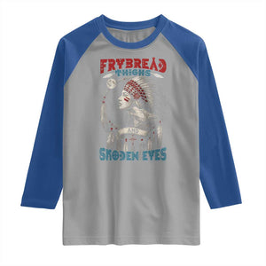 Native American Women Raglan Shirt Frybread Thighs Skoden Eyes Dreamcatcher TS11 Sport Gray Royal Print Your Wear