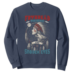 Native American Women Sweatshirt Frybread Thighs Skoden Eyes Dreamcatcher TS11 Navy Print Your Wear