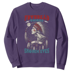 Native American Women Sweatshirt Frybread Thighs Skoden Eyes Dreamcatcher TS11 Purple Print Your Wear