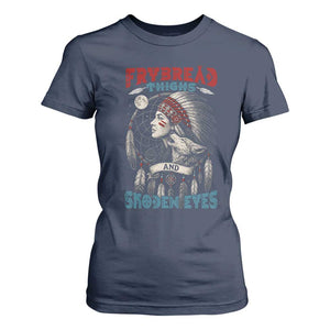 Native American Women T Shirt For Women Frybread Thighs Skoden Eyes Dreamcatcher TS11 Navy Print Your Wear
