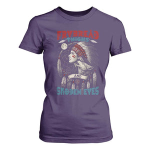 Native American Women T Shirt For Women Frybread Thighs Skoden Eyes Dreamcatcher TS11 Purple Print Your Wear