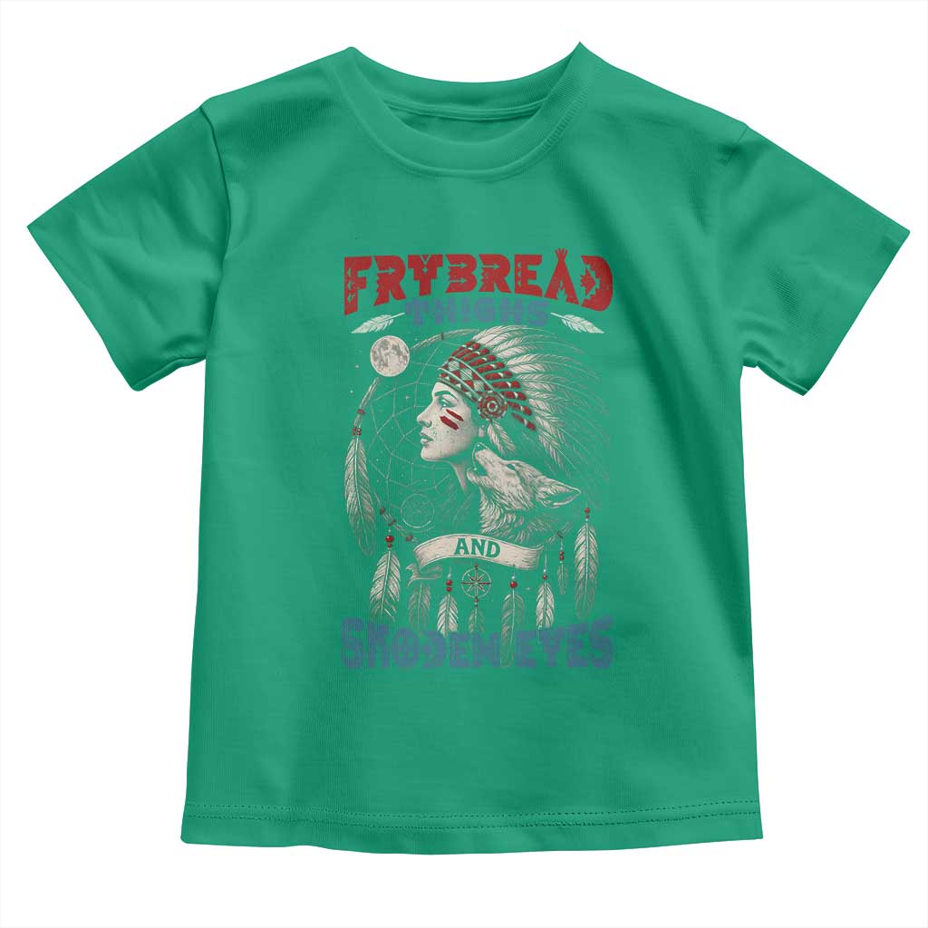 Native American Women Toddler T Shirt Frybread Thighs Skoden Eyes Dreamcatcher TS11 Irish Green Print Your Wear