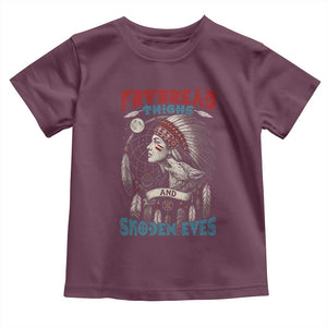 Native American Women Toddler T Shirt Frybread Thighs Skoden Eyes Dreamcatcher TS11 Maroon Print Your Wear