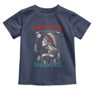 Native American Women Toddler T Shirt Frybread Thighs Skoden Eyes Dreamcatcher TS11 Navy Print Your Wear