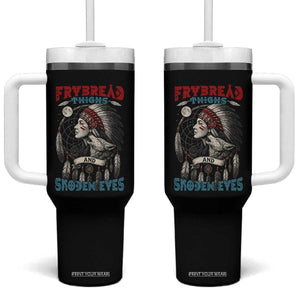Native American Women Tumbler With Handle Frybread Thighs Skoden Eyes Dreamcatcher TS11 One Size: 40 oz Black Print Your Wear