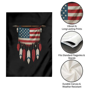 Native American Vintage Feathers USA Flag Garden Flag TS11 Print Your Wear