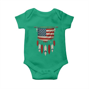 Native American Vintage Feathers USA Flag Baby Onesie TS11 Irish Green Print Your Wear