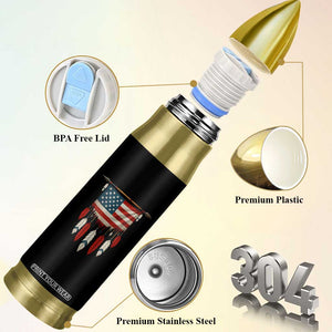 Native American Vintage Feathers USA Flag Bullet Tumbler TS11 Print Your Wear