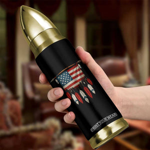 Native American Vintage Feathers USA Flag Bullet Tumbler TS11 Print Your Wear