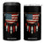 Native American Vintage Feathers USA Flag 4 in 1 Can Cooler Tumbler TS11 One Size: 16 oz Black Print Your Wear