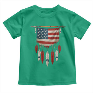 Native American Vintage Feathers USA Flag Toddler T Shirt TS11 Irish Green Print Your Wear