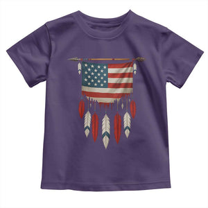Native American Vintage Feathers USA Flag Toddler T Shirt TS11 Purple Print Your Wear
