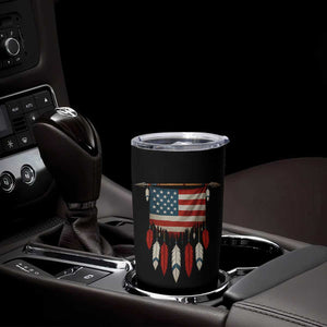 Native American Vintage Feathers USA Flag Tumbler Cup TS11 Print Your Wear