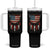 Native American Vintage Feathers USA Flag Tumbler With Handle TS11 One Size: 40 oz Black Print Your Wear
