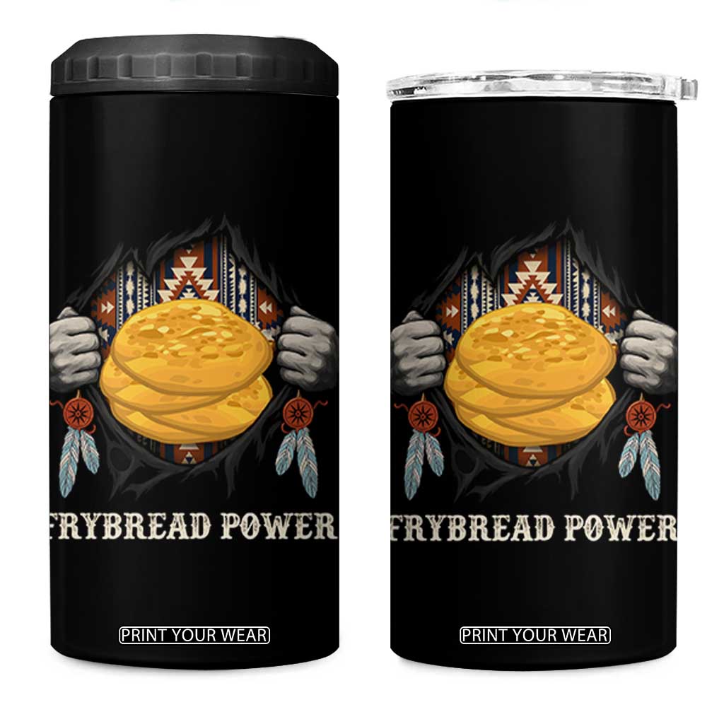 Frybread Power 4 in 1 Can Cooler Tumbler Native American Indian Food TS11 One Size: 16 oz Black Print Your Wear