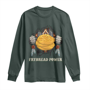 Frybread Power Long Sleeve Shirt Native American Indian Food TS11 Dark Forest Green Print Your Wear