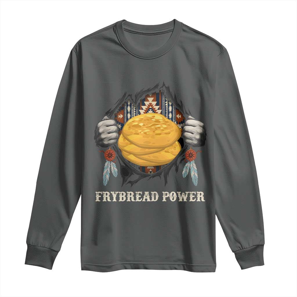 Frybread Power Long Sleeve Shirt Native American Indian Food TS11 Dark Heather Print Your Wear