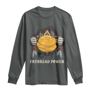 Frybread Power Long Sleeve Shirt Native American Indian Food TS11 Dark Heather Print Your Wear