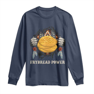 Frybread Power Long Sleeve Shirt Native American Indian Food TS11 Navy Print Your Wear