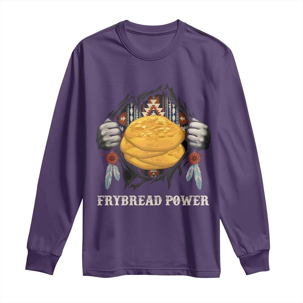 Frybread Power Long Sleeve Shirt Native American Indian Food TS11 Purple Print Your Wear