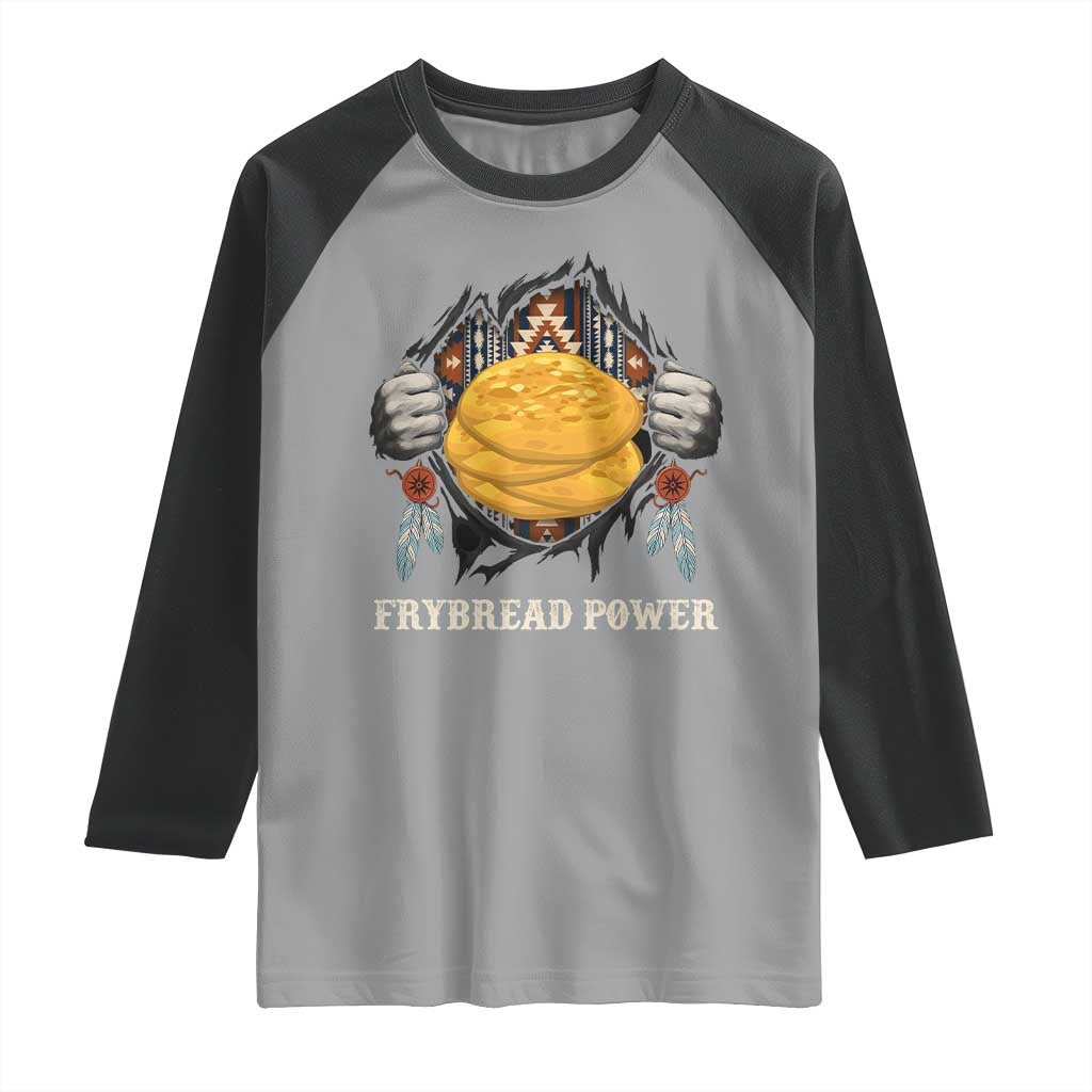 Frybread Power Raglan Shirt Native American Indian Food TS11 Sport Gray Black Print Your Wear
