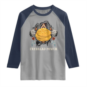 Frybread Power Raglan Shirt Native American Indian Food TS11 Sport Gray Navy Print Your Wear