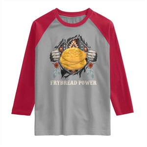 Frybread Power Raglan Shirt Native American Indian Food TS11 Sport Gray Red Print Your Wear