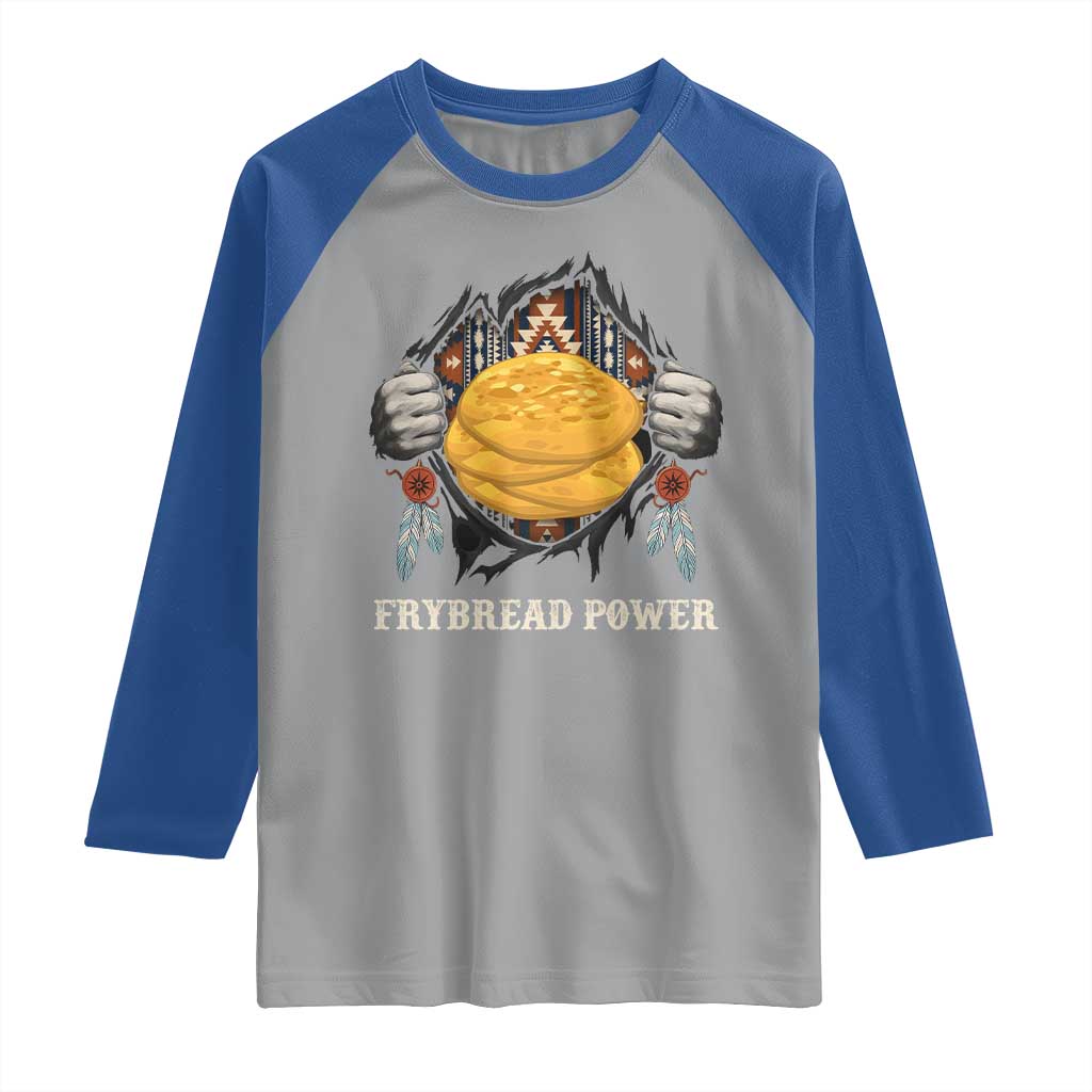 Frybread Power Raglan Shirt Native American Indian Food TS11 Sport Gray Royal Print Your Wear