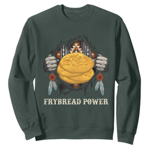 Frybread Power Sweatshirt Native American Indian Food TS11 Dark Forest Green Print Your Wear