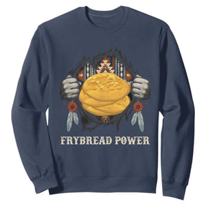 Frybread Power Sweatshirt Native American Indian Food TS11 Navy Print Your Wear
