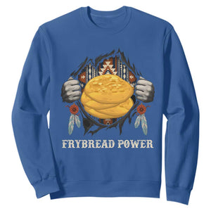 Frybread Power Sweatshirt Native American Indian Food TS11 Royal Blue Print Your Wear