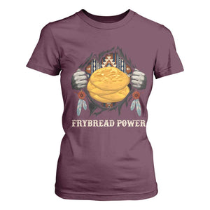 Frybread Power T Shirt For Women Native American Indian Food TS11 Maroon Print Your Wear
