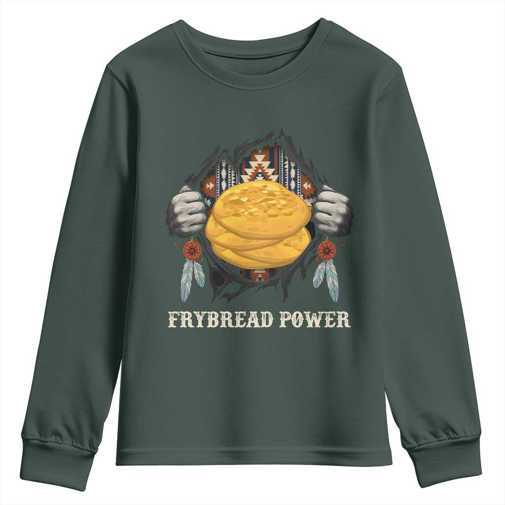 Frybread Power Youth Sweatshirt Native American Indian Food TS11 Dark Forest Green Print Your Wear