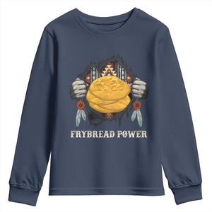 Frybread Power Youth Sweatshirt Native American Indian Food TS11 Navy Print Your Wear