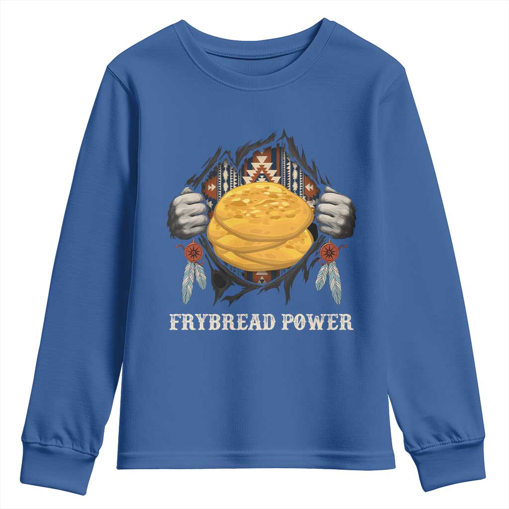 Frybread Power Youth Sweatshirt Native American Indian Food TS11 Royal Blue Print Your Wear