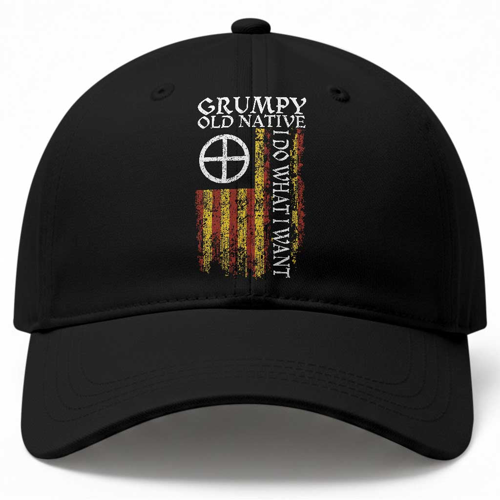Funny Native American Baseball Cap Grumpy Old Native I Do What I Want American Flag TS11 Print Your Wear