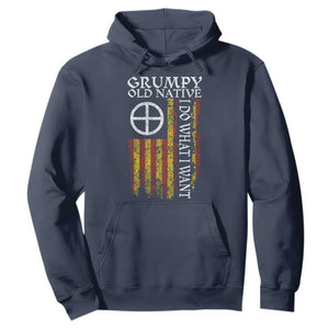 Funny Native American Hoodie Grumpy Old Native I Do What I Want American Flag TS11 Navy Print Your Wear