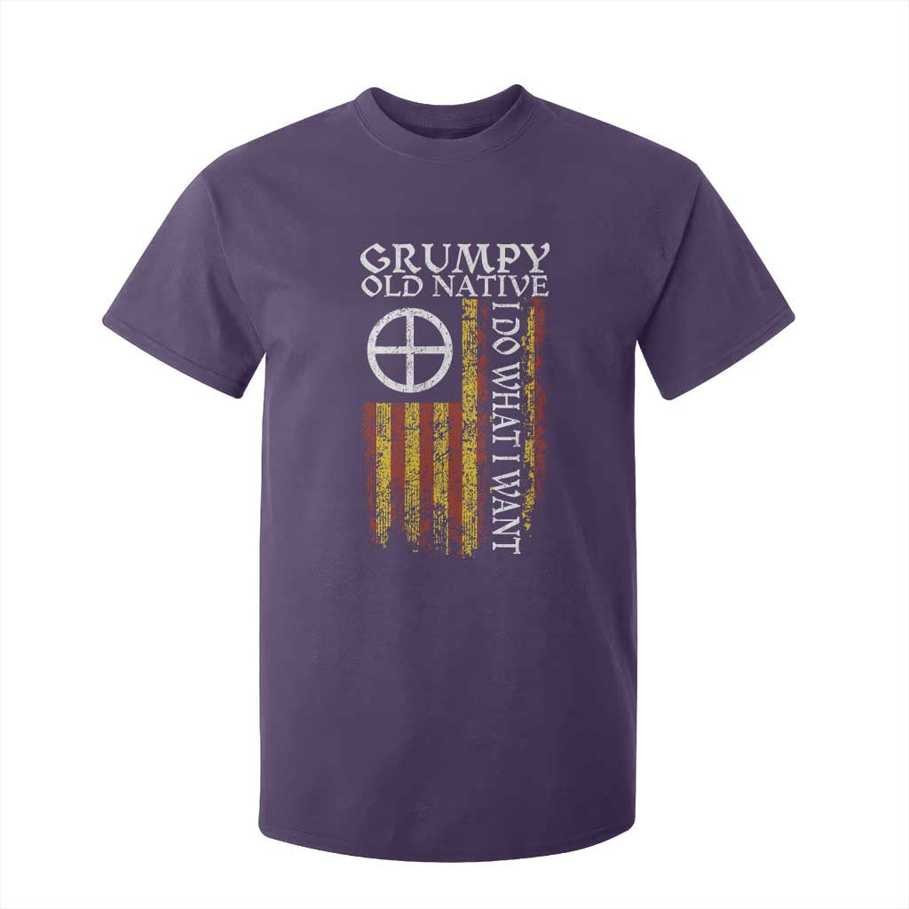 Funny Native American T Shirt For Kid Grumpy Old Native I Do What I Want American Flag TS11 Purple Print Your Wear