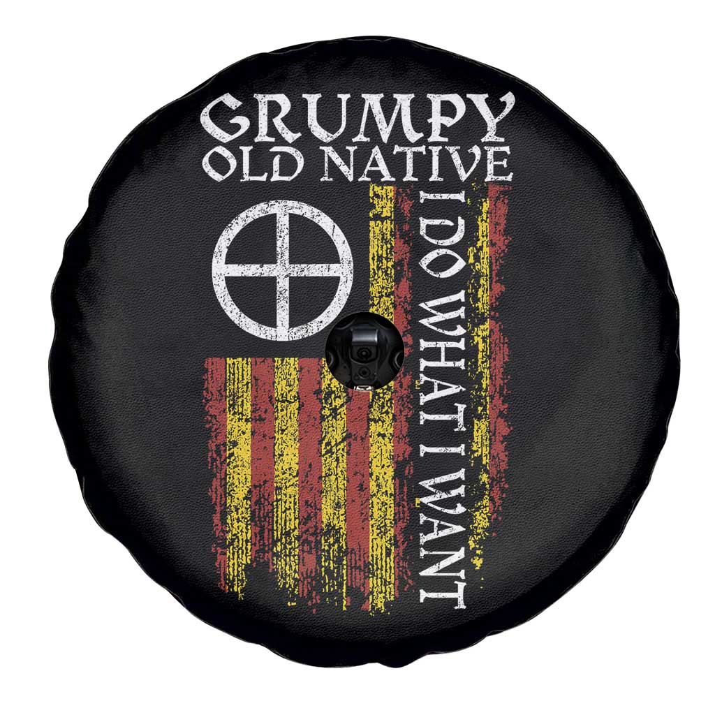 Funny Native American Spare Tire Cover Grumpy Old Native I Do What I Want American Flag TS11 Print Your Wear