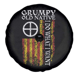 Funny Native American Spare Tire Cover Grumpy Old Native I Do What I Want American Flag TS11 Print Your Wear