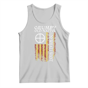 Funny Native American Tank Top Grumpy Old Native I Do What I Want American Flag TS11 Ash Print Your Wear